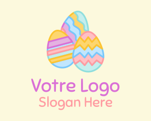 Preschool - Colorful Decorative Eggs logo design