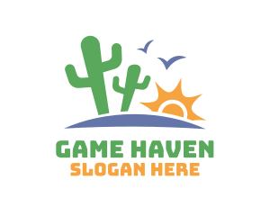 Mountain - Cactus Sun Valley Desert logo design