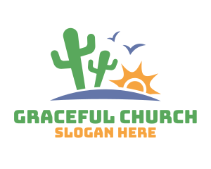 Succulent - Cactus Sun Valley Desert logo design