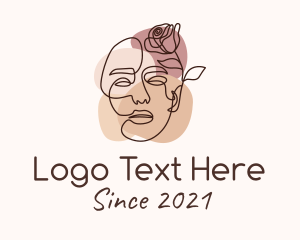 Teen - Monoline Flower Face logo design