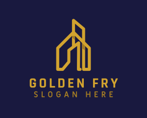 Golden House Building  logo design