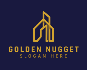 Golden House Building  logo design