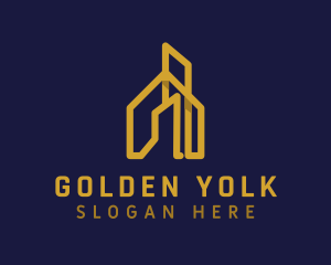 Golden House Building  logo design