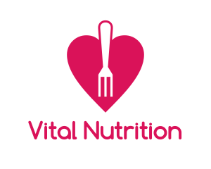 Nutritionist - Pink Heart Fork logo design