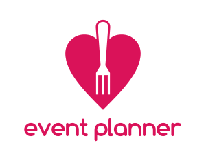 Pink Heart Fork logo design