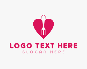 Heart - Pink Heart Fork logo design