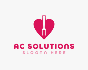 Pink Heart Fork logo design