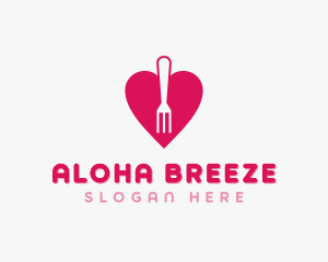 Pink Heart Fork logo design