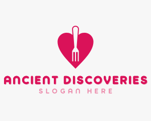 Pink Heart Fork logo design