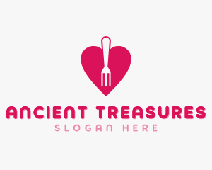 Pink Heart Fork logo design