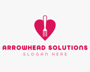 Pink Heart Fork logo design