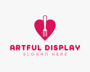 Pink Heart Fork logo design