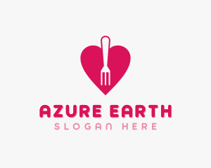 Pink Heart Fork logo design