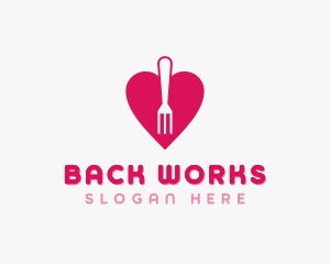 Pink Heart Fork logo design