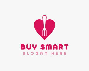 Pink Heart Fork logo design