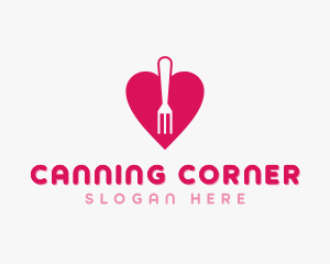 Pink Heart Fork logo design