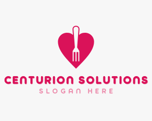 Pink Heart Fork logo design