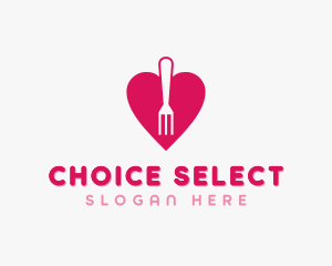 Pink Heart Fork logo design