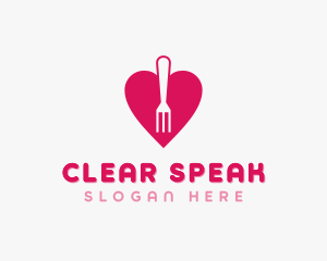 Pink Heart Fork logo design