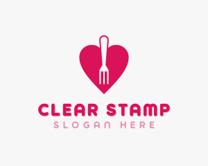 Pink Heart Fork logo design