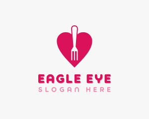 Pink Heart Fork logo design