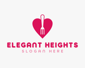 Pink Heart Fork logo design