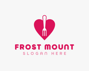 Pink Heart Fork logo design