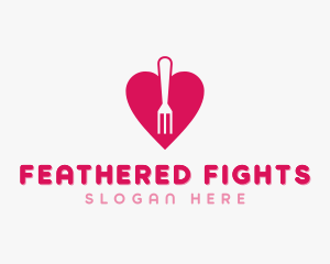 Pink Heart Fork logo design