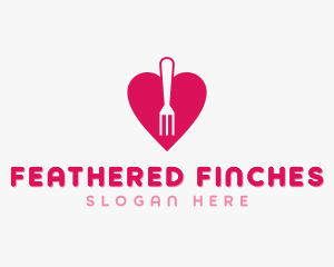 Pink Heart Fork logo design