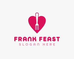 Pink Heart Fork logo design