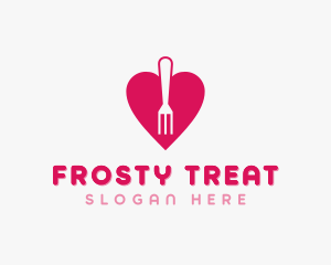 Pink Heart Fork logo design