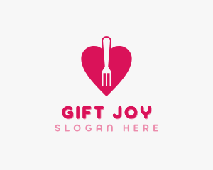 Pink Heart Fork logo design