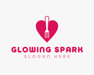 Pink Heart Fork logo design