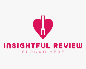 Pink Heart Fork logo design