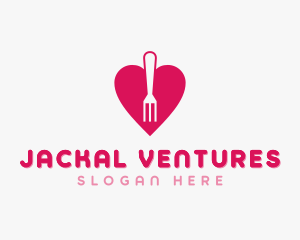 Pink Heart Fork logo design