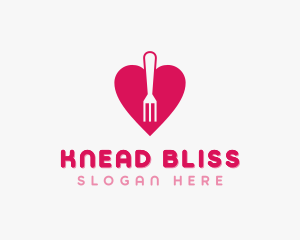 Pink Heart Fork logo design