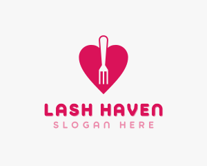 Pink Heart Fork logo design