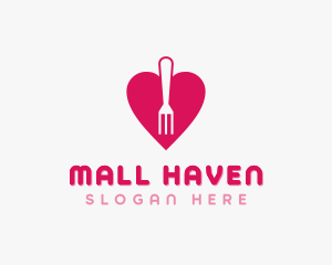 Pink Heart Fork logo design