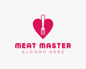 Pink Heart Fork logo design