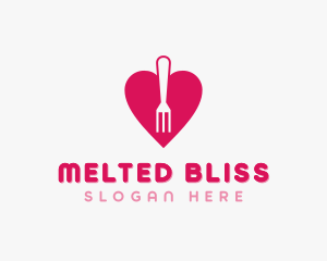 Pink Heart Fork logo design