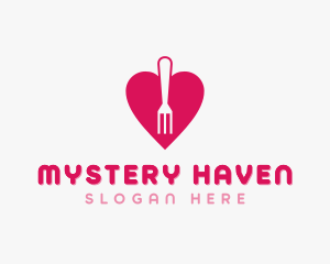 Pink Heart Fork logo design