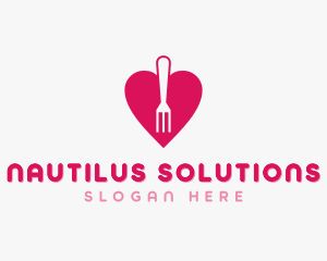 Pink Heart Fork logo design