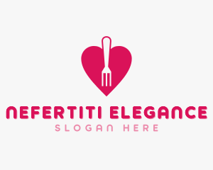 Pink Heart Fork logo design