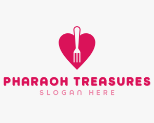 Pink Heart Fork logo design