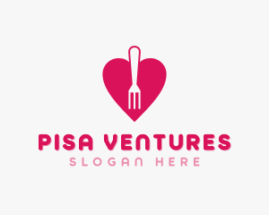 Pink Heart Fork logo design