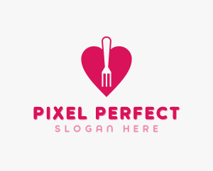 Pink Heart Fork logo design