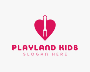 Pink Heart Fork logo design