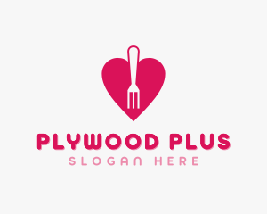 Pink Heart Fork logo design