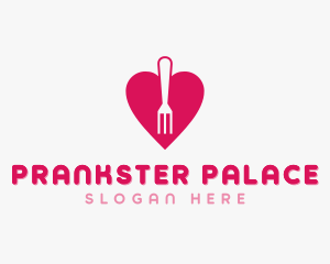 Pink Heart Fork logo design