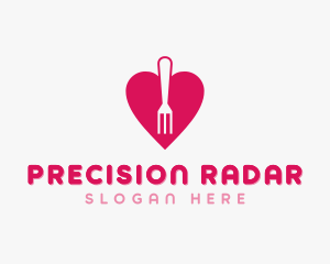 Pink Heart Fork logo design